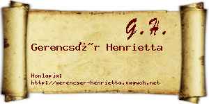 Gerencsér Henrietta névjegykártya