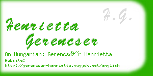 henrietta gerencser business card